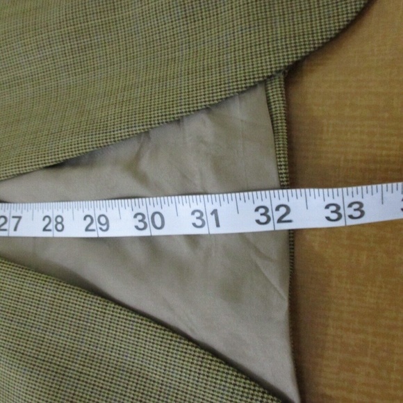 Chaps Ralph Lauren Sport Coat Men 46R 100% Wool Beige Brown Houndstooth 2 Button - Picture 12 of 13